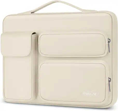 Front. mosiso - 360 Protective Laptop Sleeve 13-13.3 Inch Laptop Case for MacBook Air/Pro 13 / Pro 14, HP Dell ASUS Lenovo - Sand.