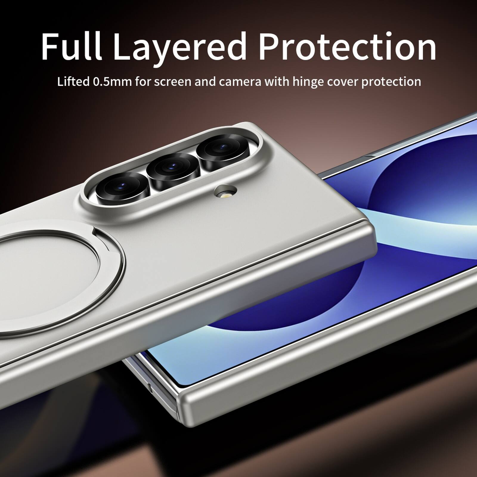 Full Layered Protection  
Lifted 0.5mm for screen and camera with hinge cover protection