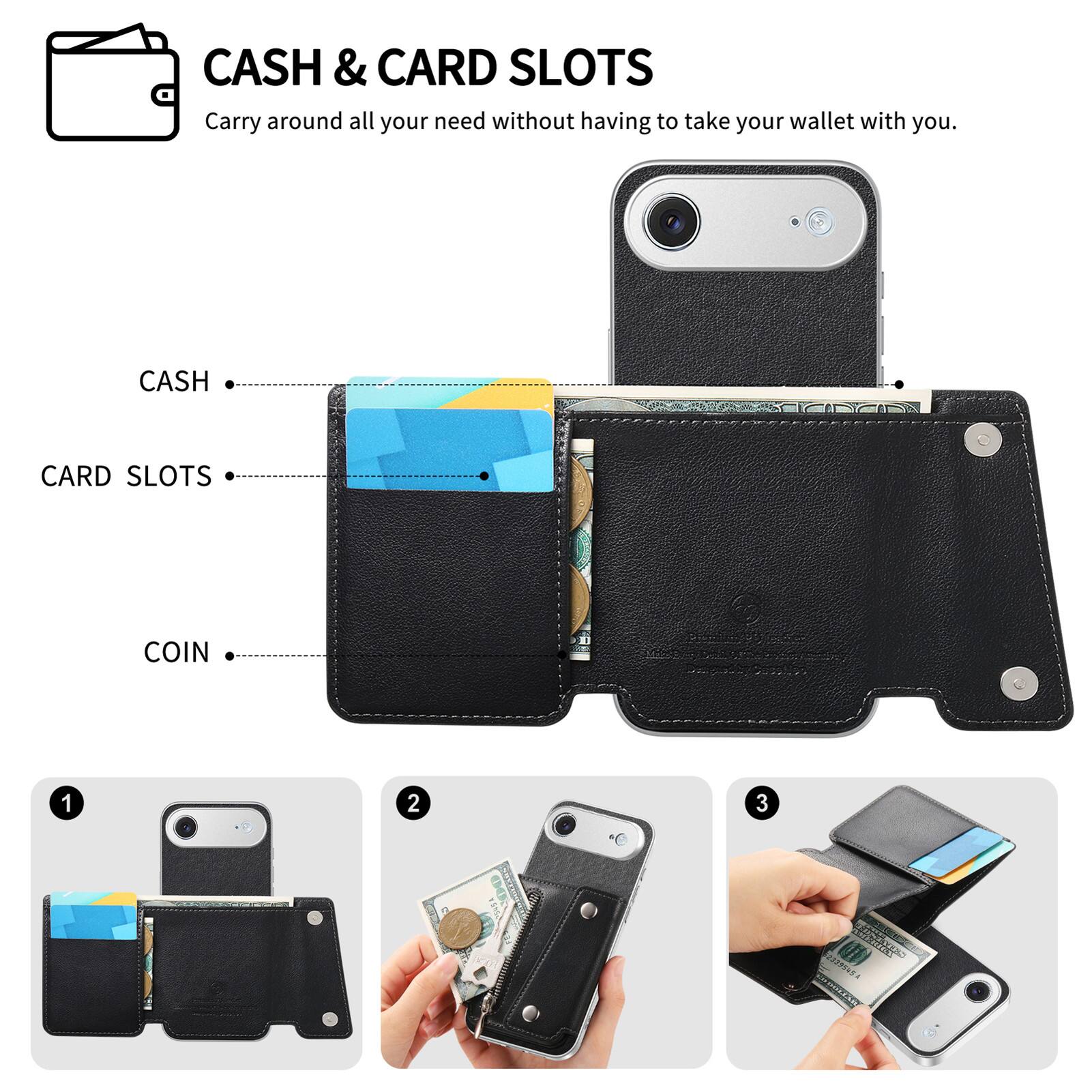 CASH & CARD SLOTS  
Carry around all your need without having to take your wallet with you.

CASH  
CARD SLOTS  
COIN  

1  
2  
3  

ANDRES 522395451