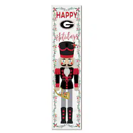 Jardine - Georgia Bulldogs 11" x 46" Nutcracker Holiday Leaner Sign - White