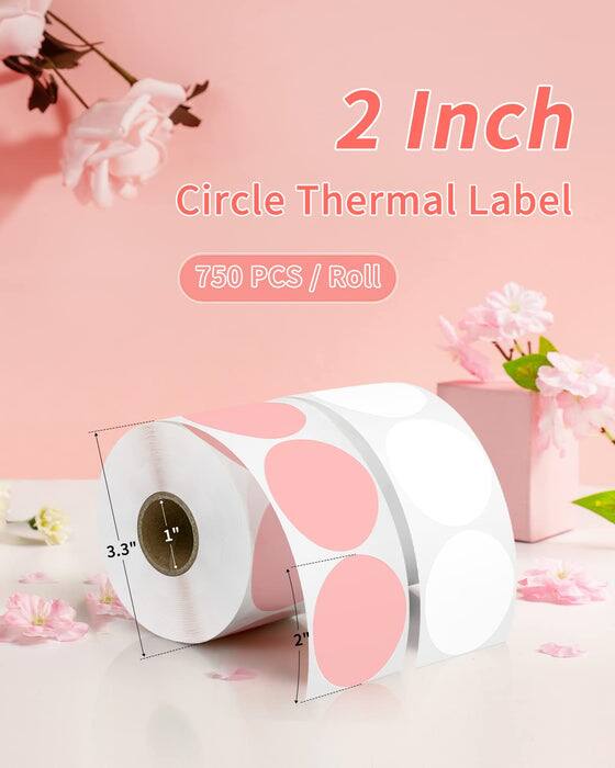 2 Inch Circle Thermal Label  
750 PCS / Roll  
3.3" I" 1" 2"