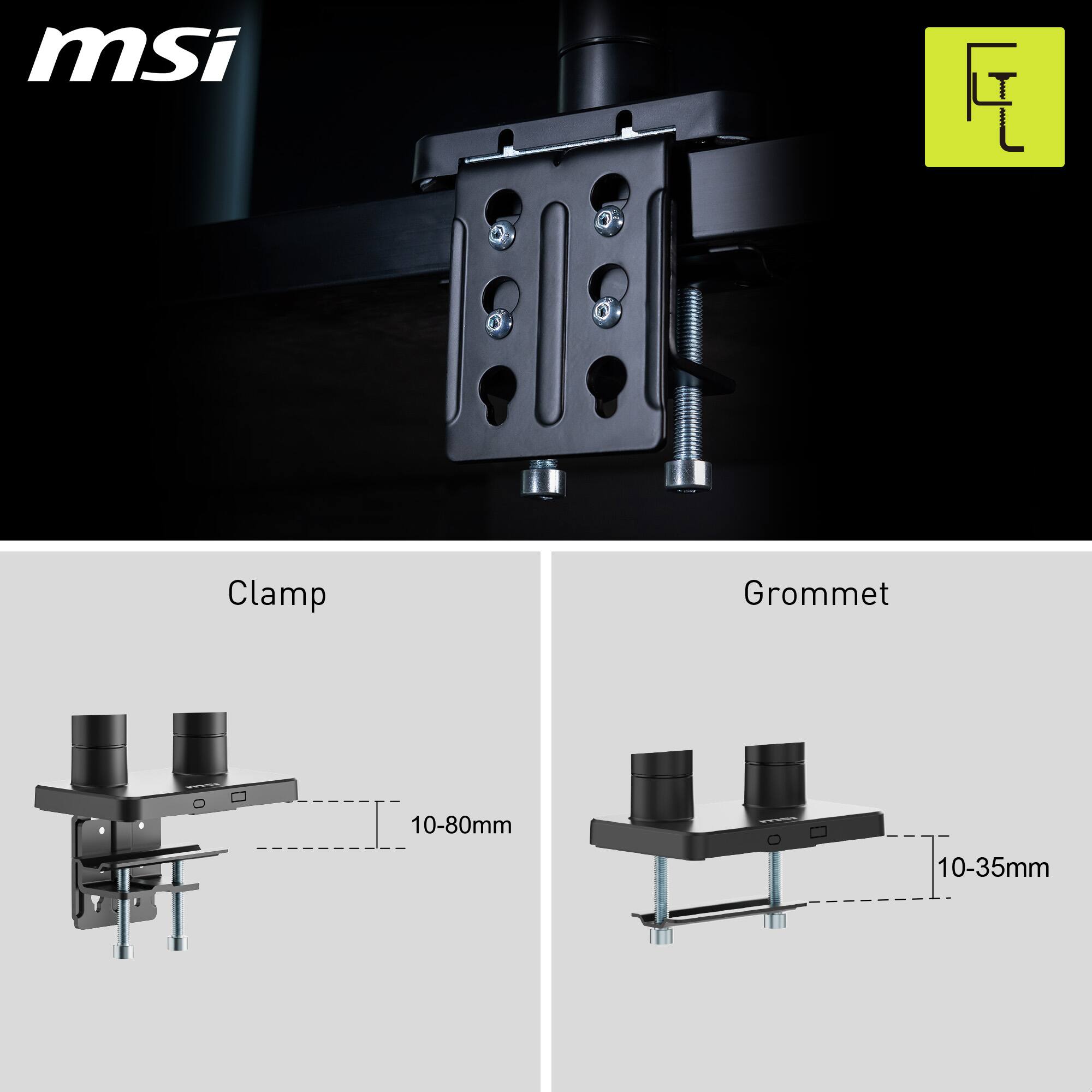 msi

Clamp Grommet

Clamp: 10-80mm

Grommet: 10-35mm