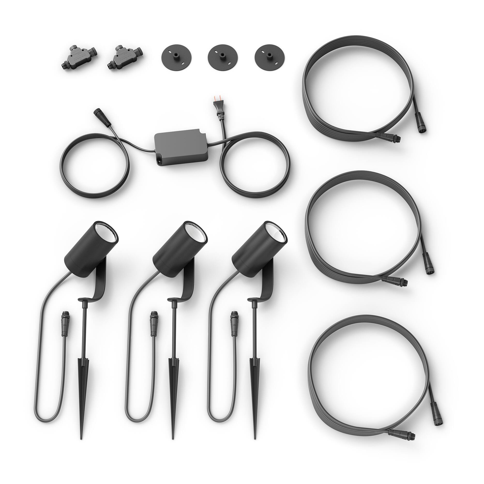 Alt View 12. Philips - Hue Lily Outdoor Spotlight Basekit (3-pack) - White and Color Ambiance.