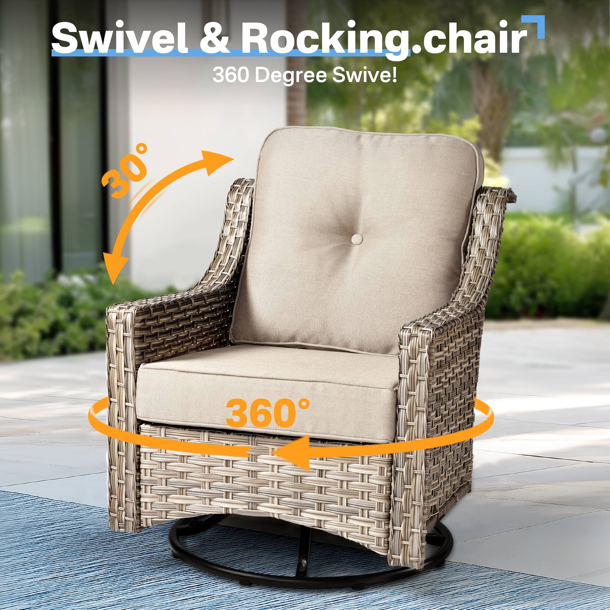 Swivel & Rocking Chair  
360 Degree Swivel!