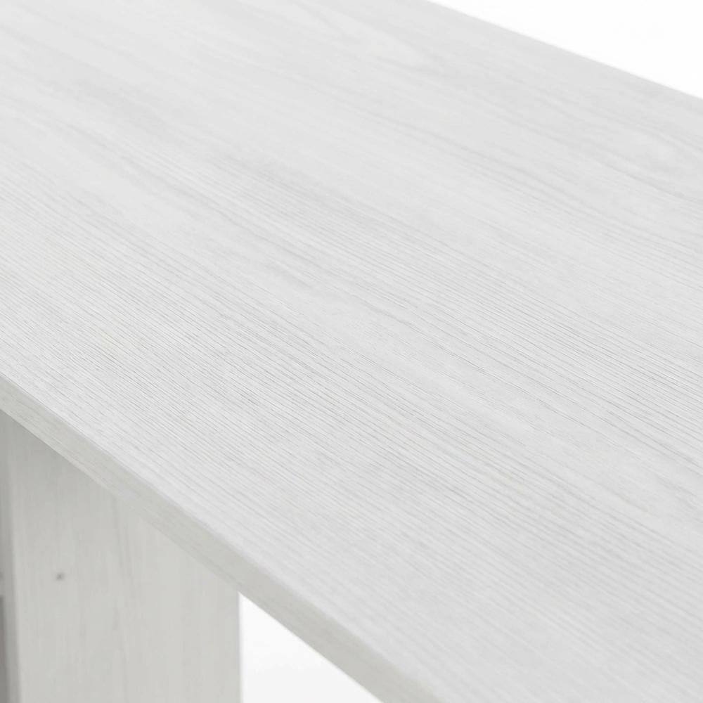 Alt View 1. BisonOffice - White Oak L-Shape Desk, Bookshelf And Stainless Steel Tubes For Office Spaces - White Oak/Chrome.