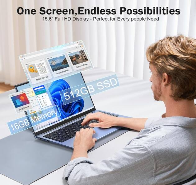 One Screen, Endless Possibilities  
15.6" Full HD Display - Perfect for Every People Need  

512GB SSD  
16GB Memory