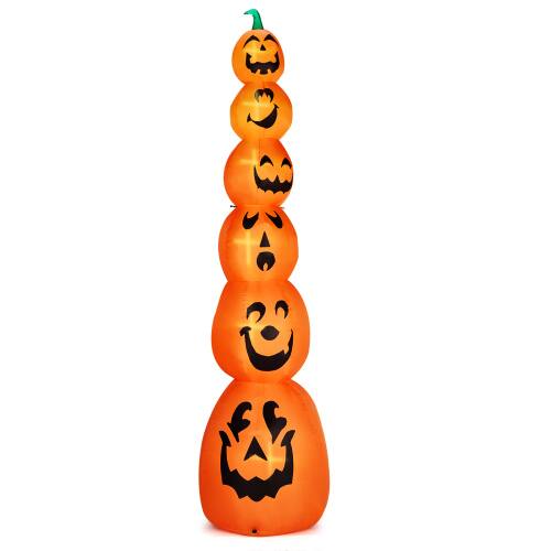 Alt View 1. Winado - 9FT Halloween Inflatable Stacked Pumpkins Blow Up with Built-in Light for Indoor Outdoor Holiday Party Garden Decoration - Orange.