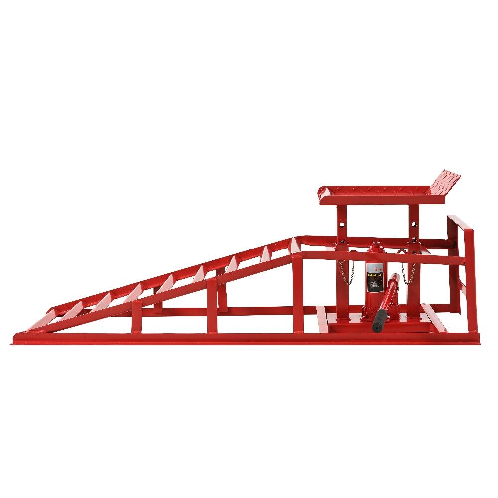 Alt View 4. Ropilly - Ropilly 5 Ton Hydraulic Car Ramps 10000 lb Truck Service Lift 2 Pack Red.