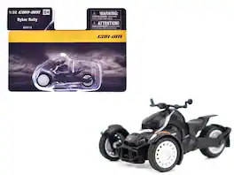 Can-Am Ryker Rally 3-Wheel Motorcycle Ghost 1/32 Diecast Model by BRP Models - Black