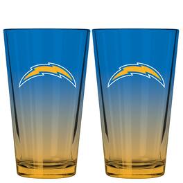 The Memory Company - Los Angeles Chargers Two-Pack 16oz. Ombre Pint Glass Set - Multicolor