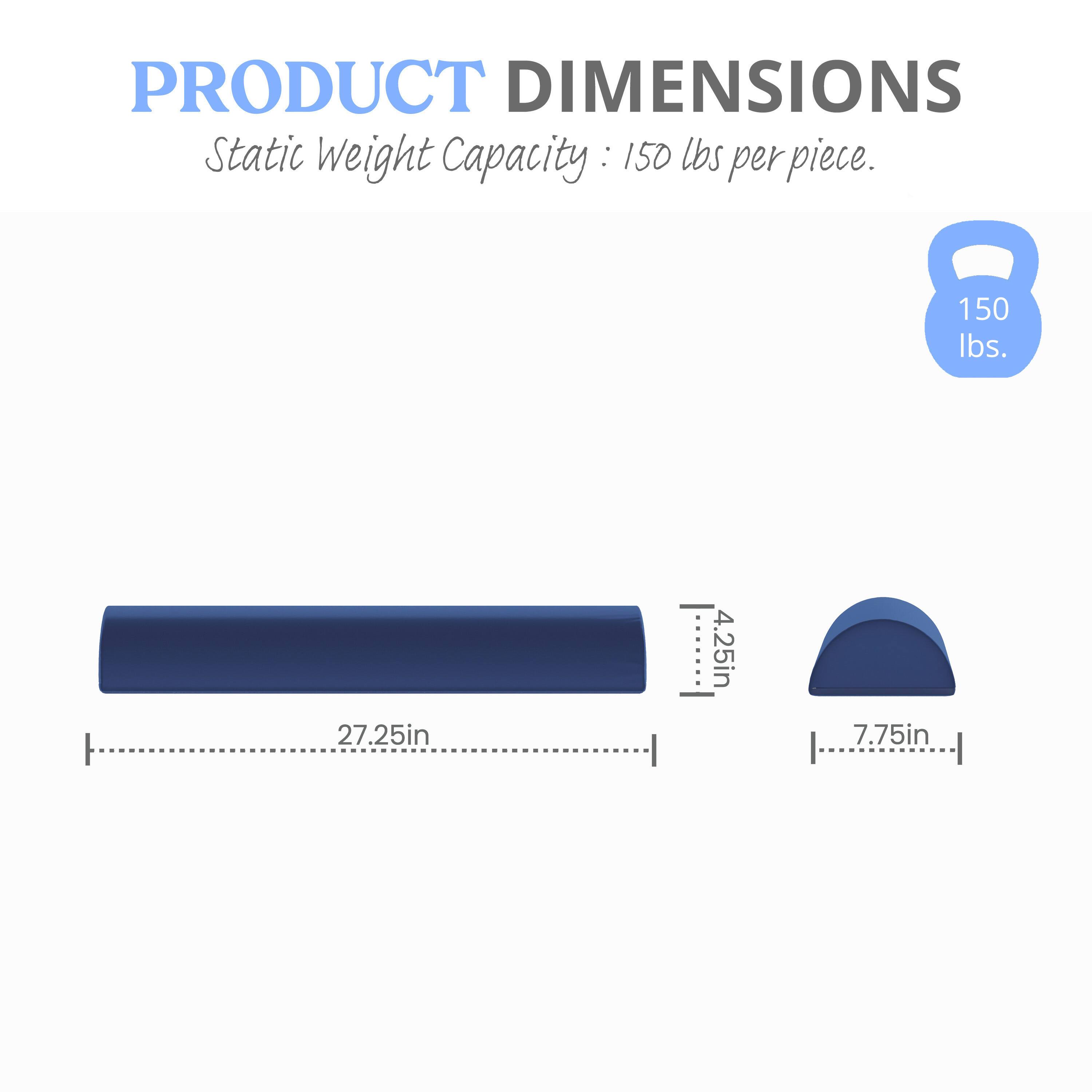 PRODUCT DIMENSIONS  
Static Weight Capacity: 150 lbs per piece.  
150 lbs.  
27.25in x 4.25in x 7.75in