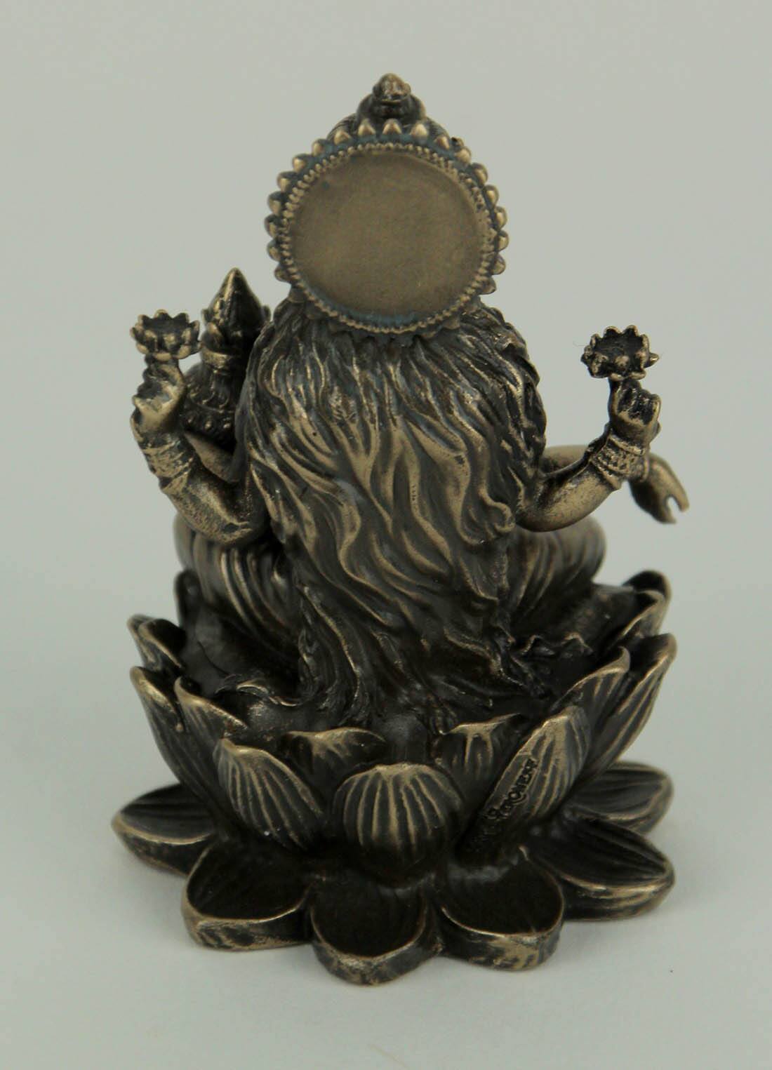 Alt View 2. Veronese Design - Bronze Finish Lakshmi Hindu Goddess On Lotus Figurine - Bronze.