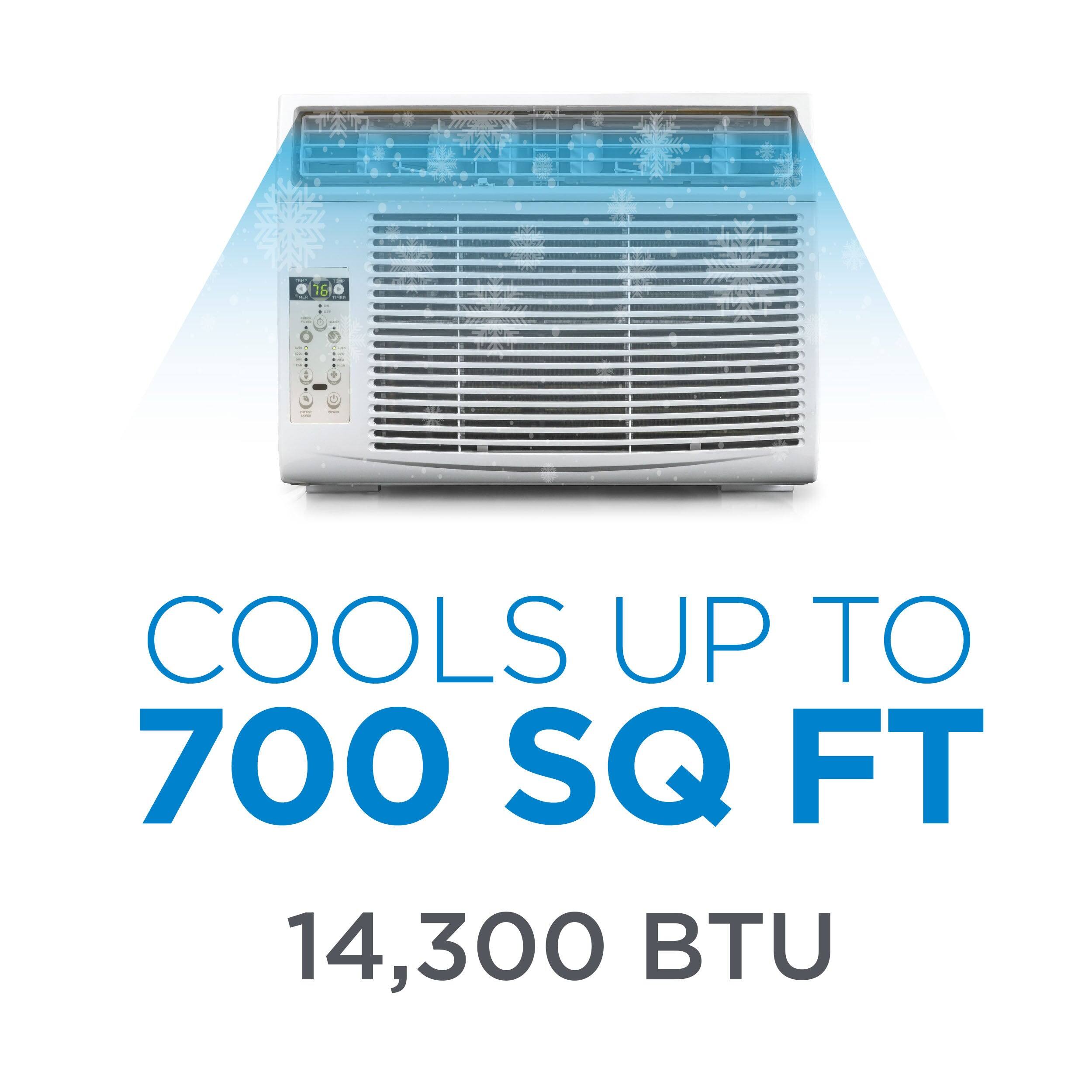 COOLS UP TO 700 SQ FT, 14,300 BTU