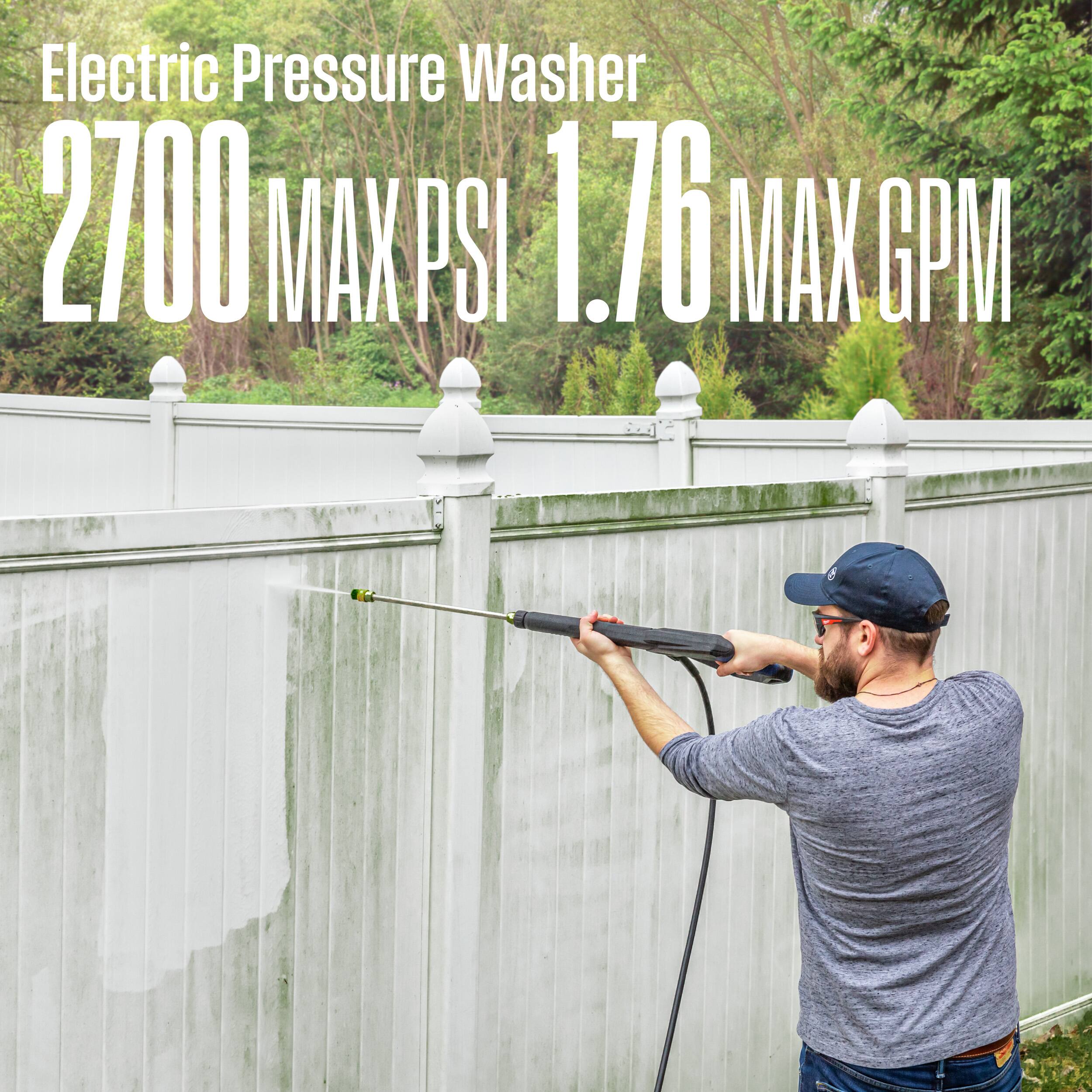 Electric Pressure Washer  
2700 MAX PSI  
1.76 MAX GPM