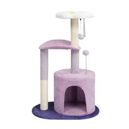 Home Collection - Multi-Level Cat Tree Tower with Scratching Post Condo and Play Balls - Purple