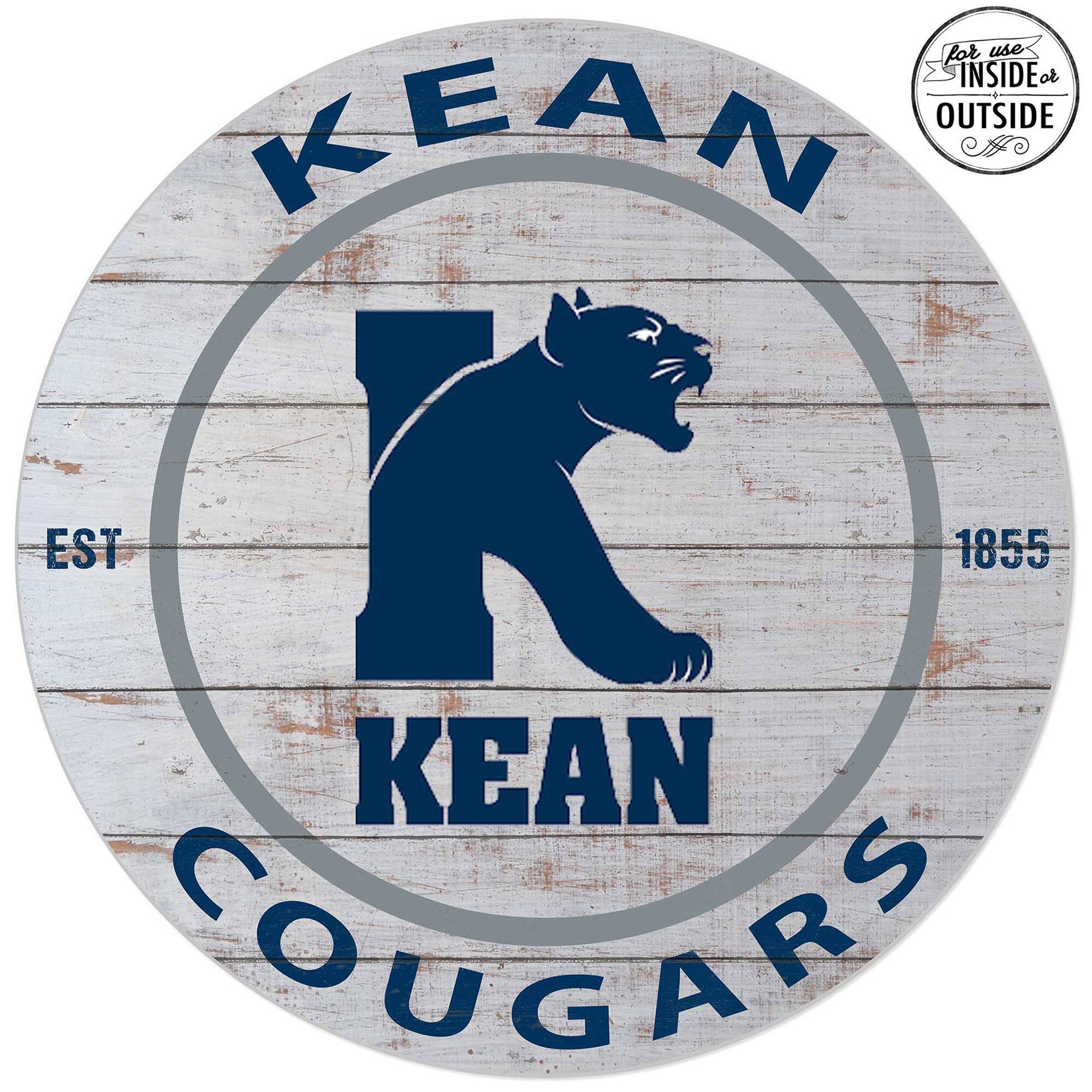 Kean University Cougars 20'' x 20'' Indoor/Outdoor Weathered Circle Sign