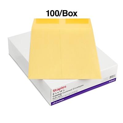 100/Box  
Staples  
Catalog #95  
9 x 100 mm  
Gummed Envelopes