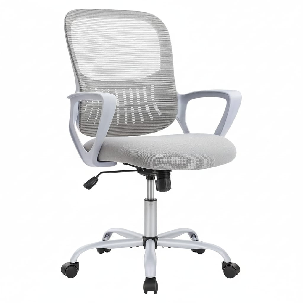 AOITUN - Ergonomic Executive Office Chair with Adjustable Height and Lumbar Support - High Back Draft Chair for Tall Desks - Gray