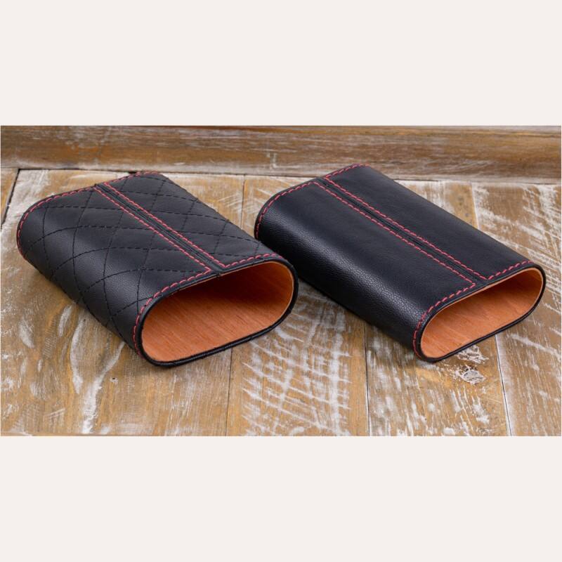 Alt View 2. Prestige - Drexel Diamond Stitch Case (Black) - Black Leather Finish.