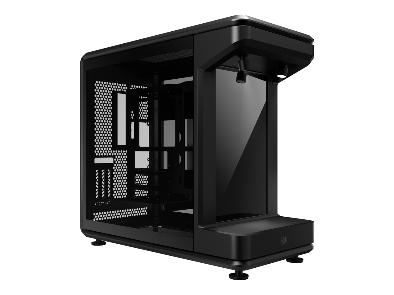 Alt View 2. Cooler Master - masterframe 360 stage lcd open-frame atx pc case, front lcd displa - Black.
