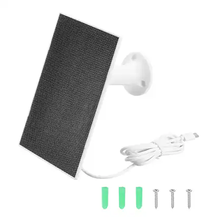 Front. Unique Bargains - Solar Panel for Ring Camera, 4W 6V USB Solar Panel Charger with 6ft Type-C Port Cable 360°Adjustable Wall Mount - White.