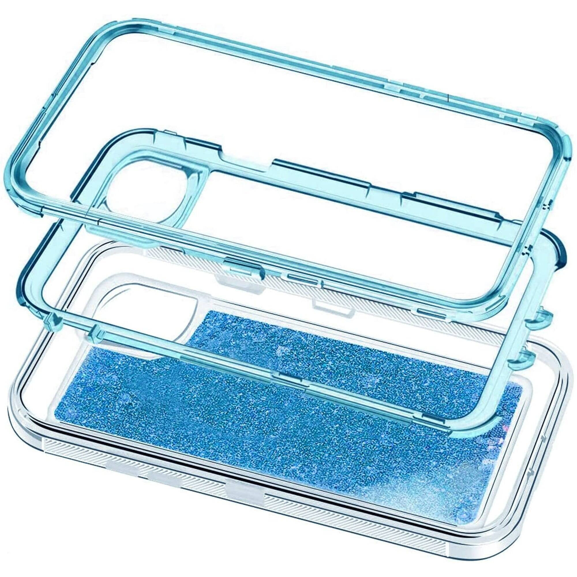 Back. Entronix - Entronix Liquid Glitter Case for iPhone 16E - Ultimate Heavy Duty Protection - Purple.