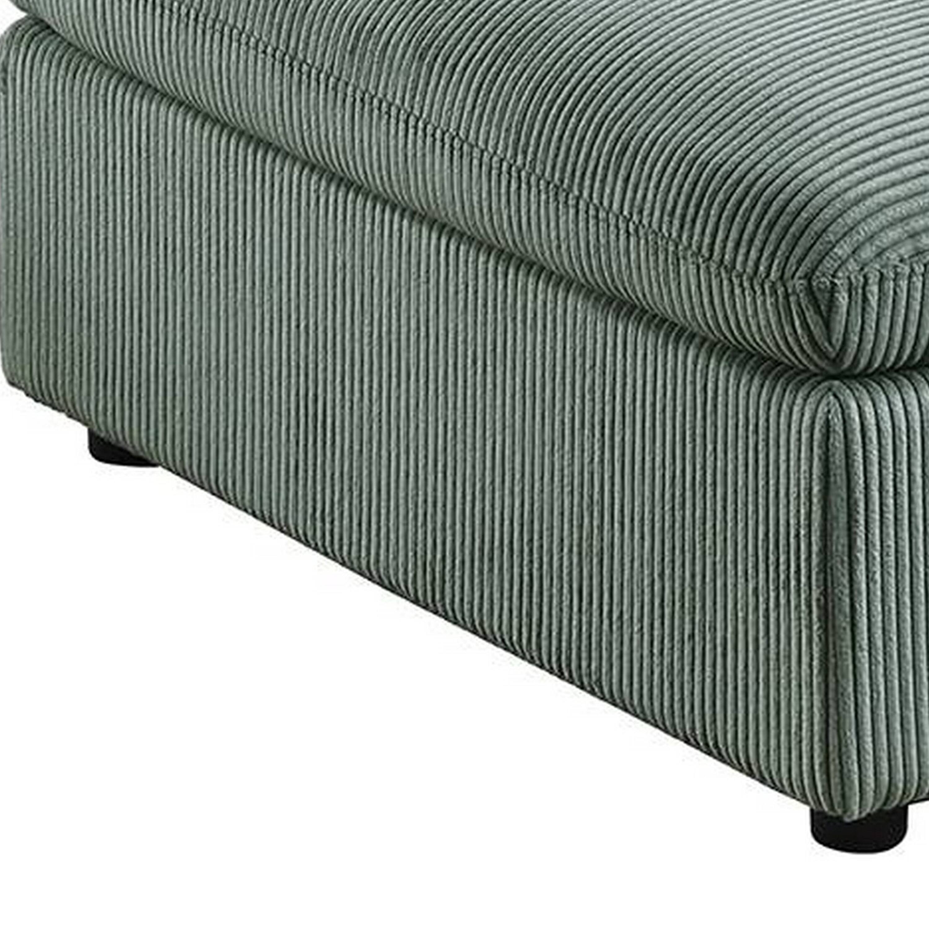 Alt View 3. Manhattan Lane - Joana Cocktail Ottoman, Sage Green Corduroy, Modular Square 39 Inch - Sage Green, Black.