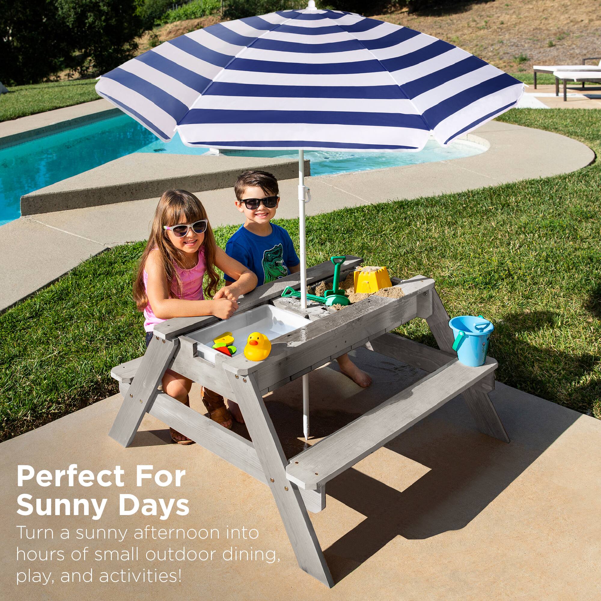 Perfect For Sunny Days

Turn a sunny afternoon into hours of small outdoor dining, play, and activities!