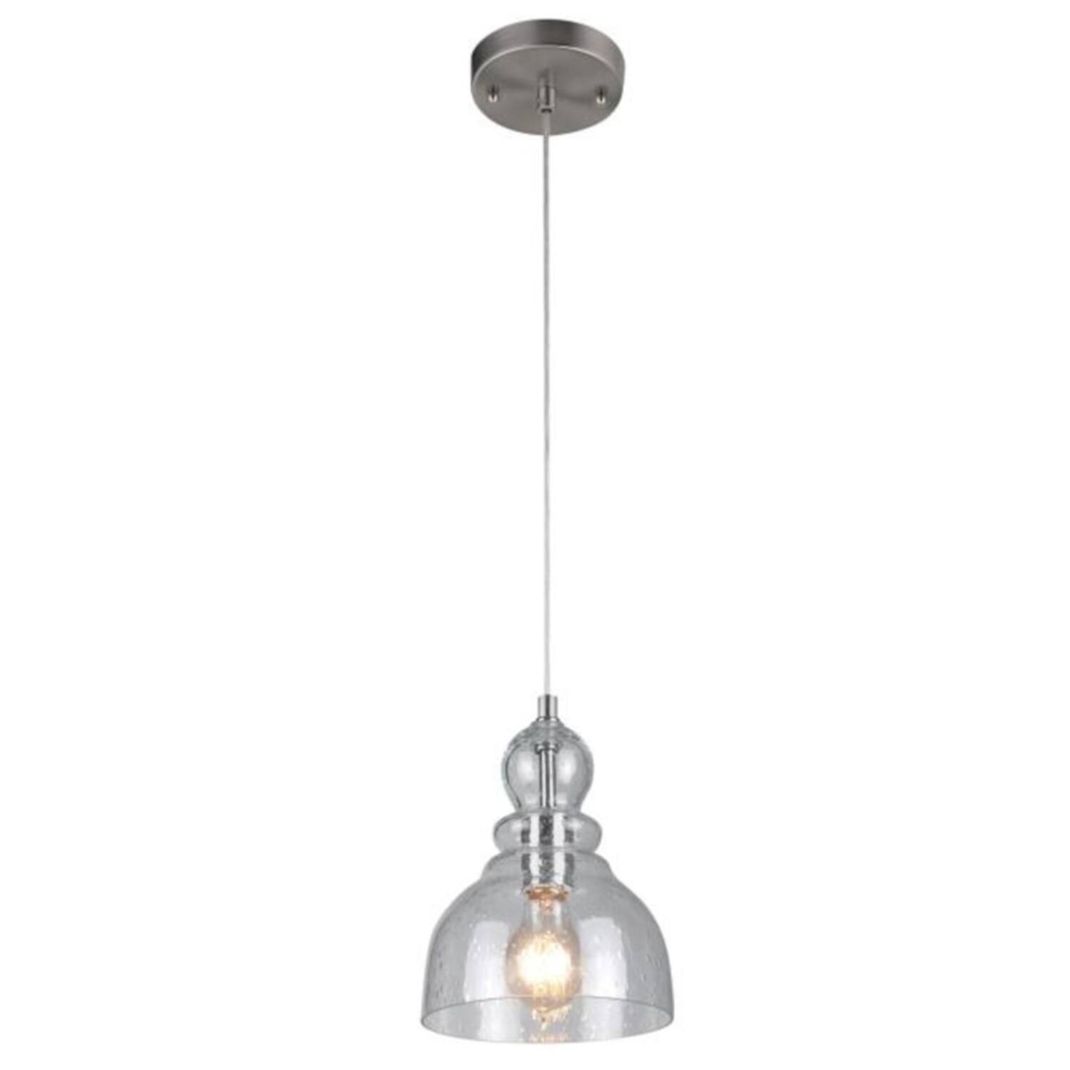 Front. Westinghouse - Westinghouse Fiona Brushed Nickel 1 lights Mini Pendant Light.