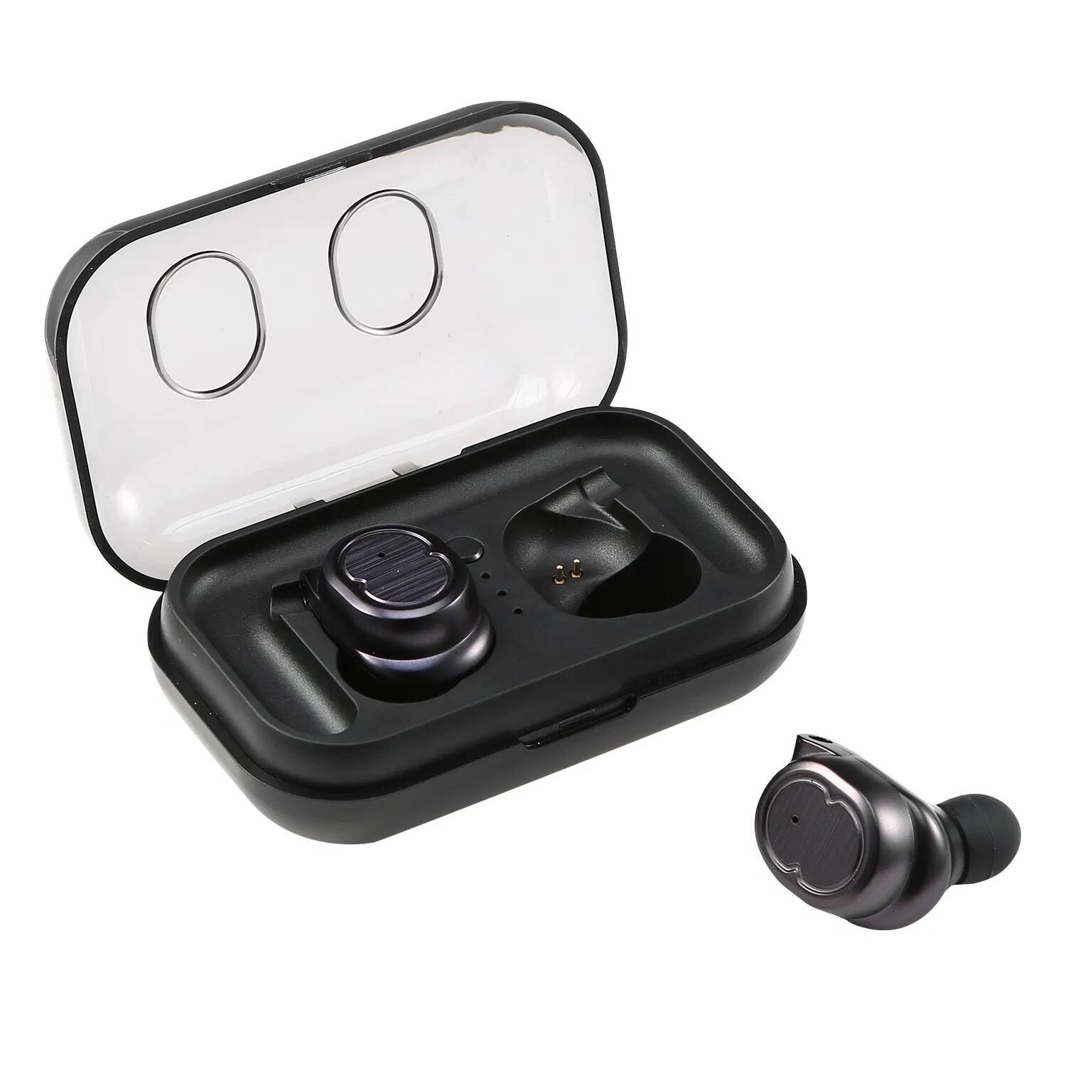 Alt View 1. BEARSOLIM - Wireless 5.0 Earbuds IPX4 Touch In-Ear Stereo Earphone Noise Canceling Earpieces 32.8 ft Transmission Range - black.