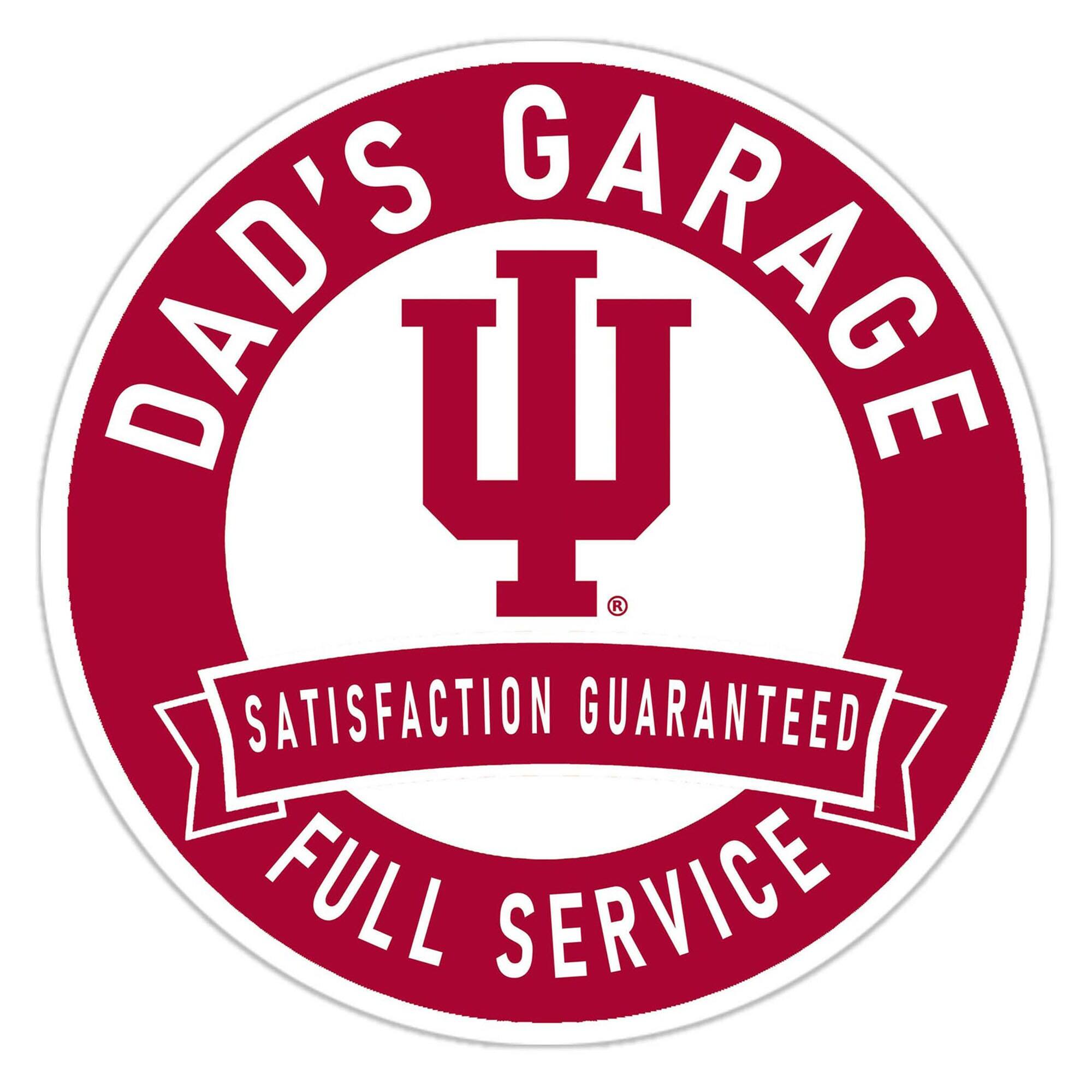 Indiana Hoosiers 16" Dad's Garage Wood Sign