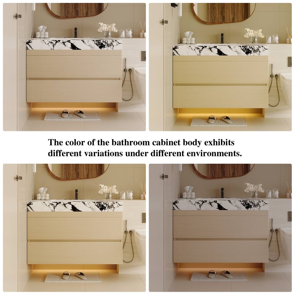 The color of the bathroom cabinet body exhibits different variations under different environments.