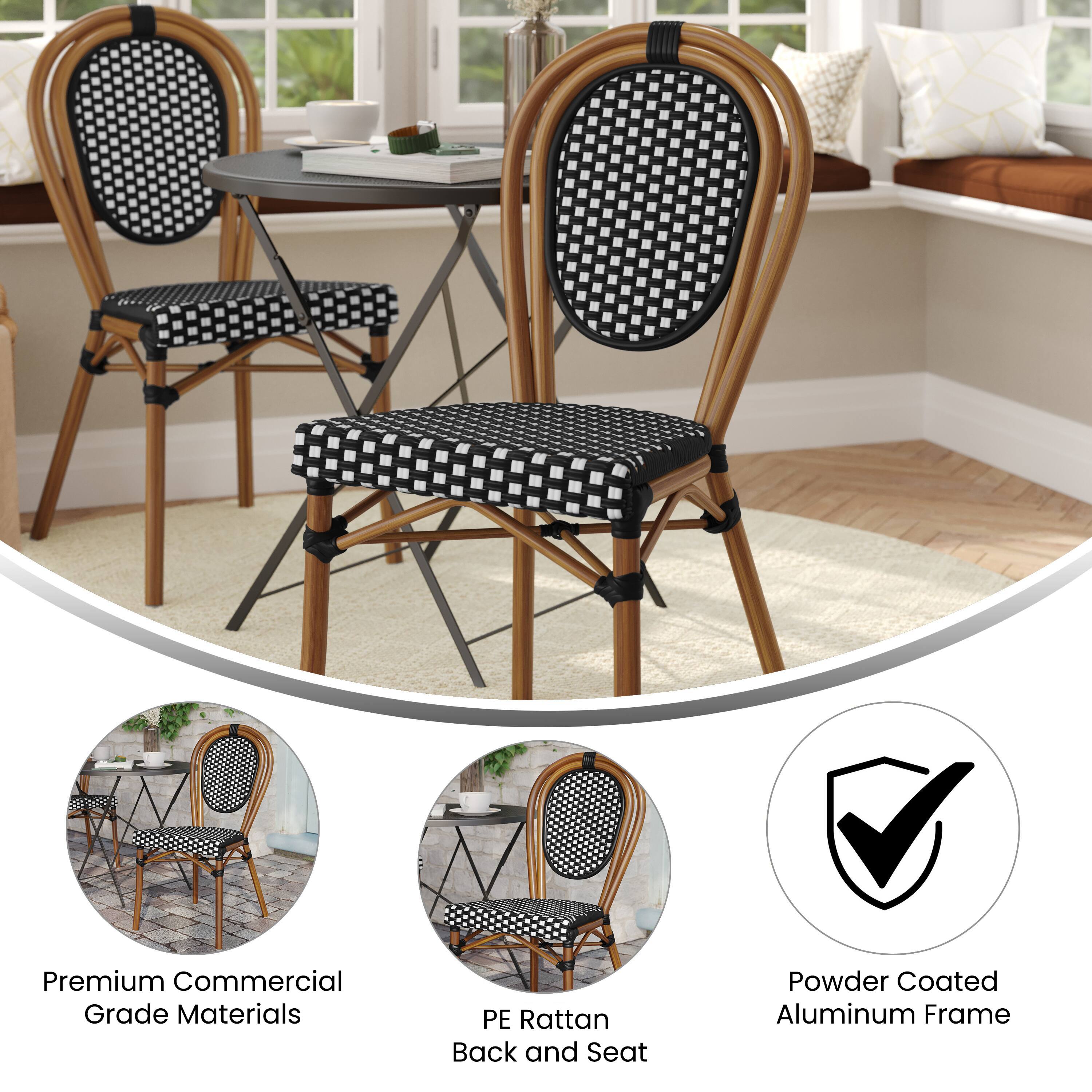 Premium Commercial Grade Materials  
PE Rattan Back and Seat  
Powder Coated Aluminum Frame