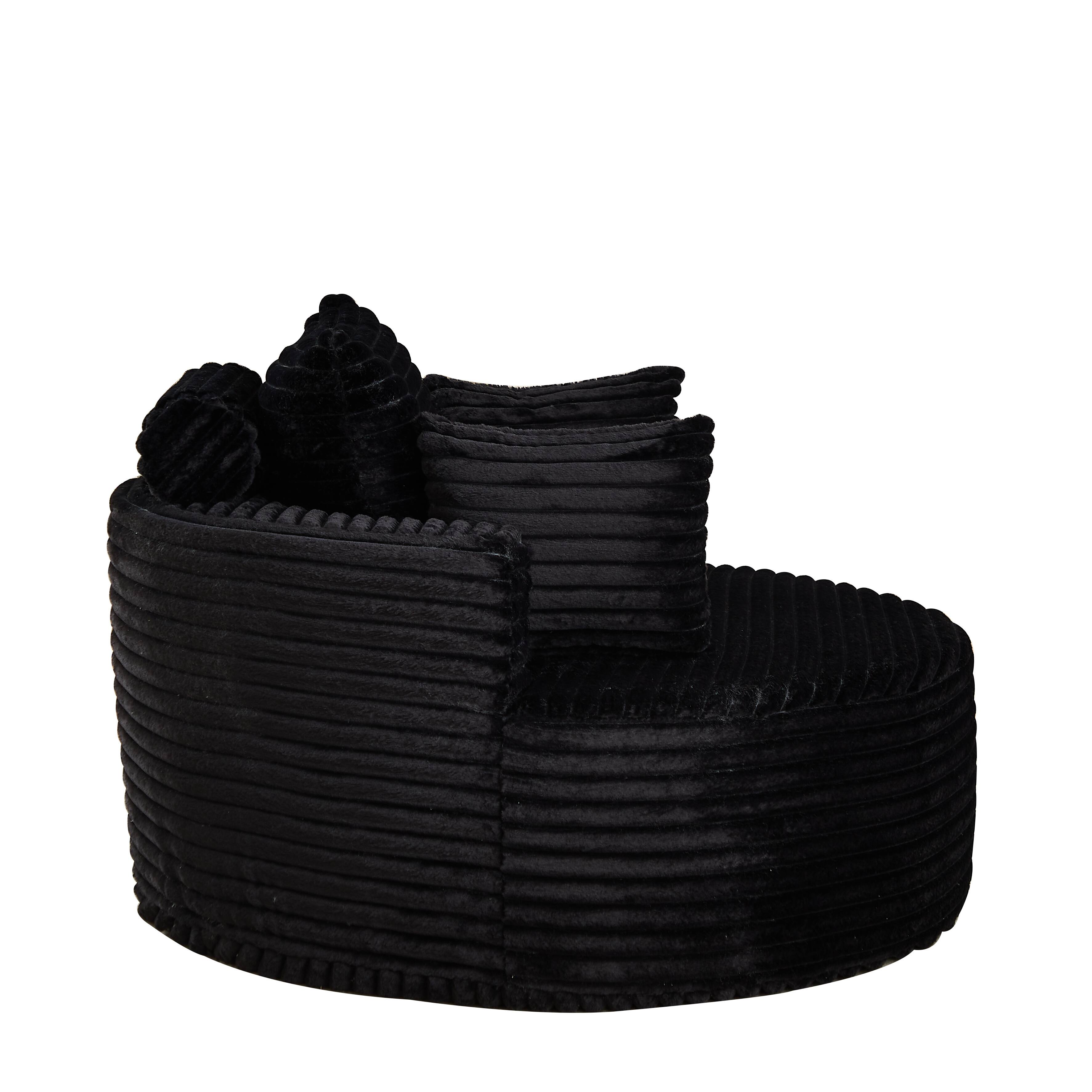 Alt View 1. COWLOWN - 50 Inch Fluffy Corduroy Sleeper Chair No Assembly Sofa Bed for Multi Room Use Black - Black.