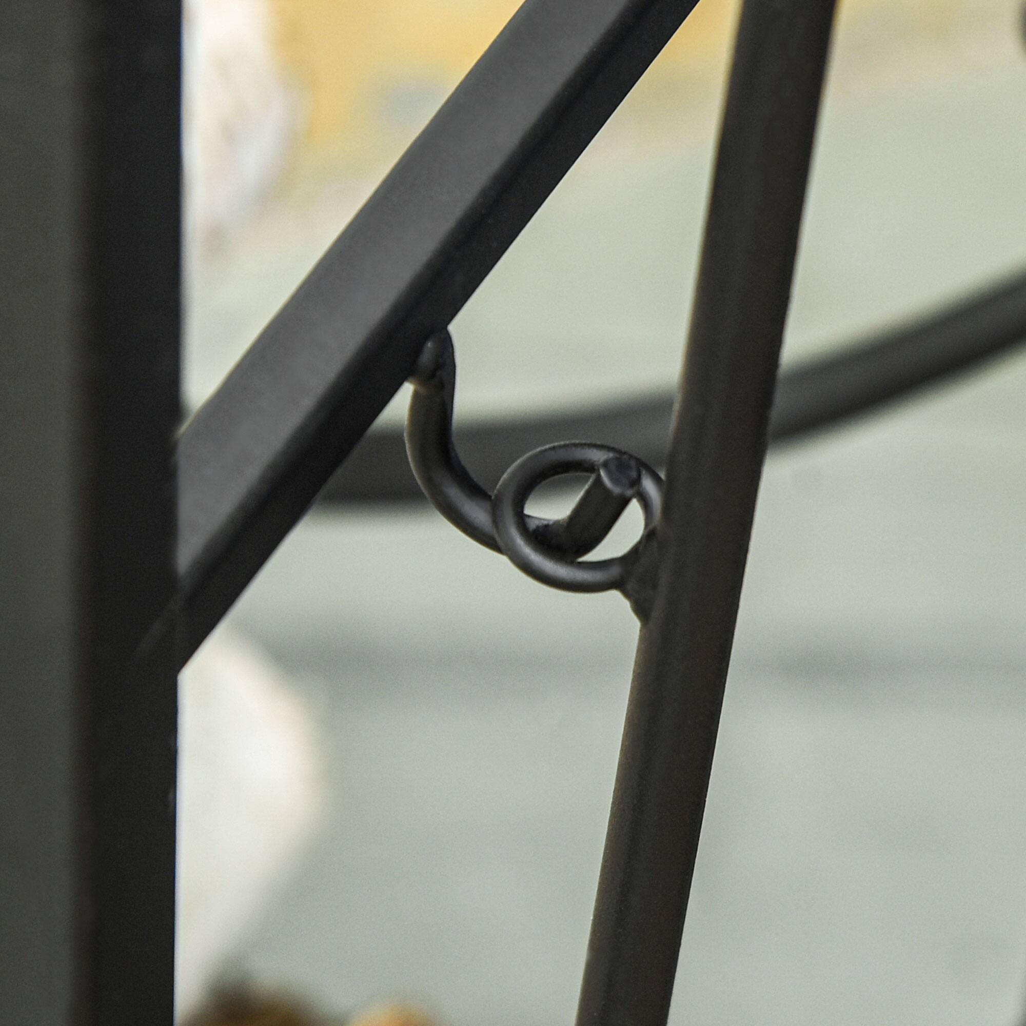 Alt View 4. TinyHomie - Firewood Rack Fireplace Tools Indoor Outdoor 2 Tiers Fireplace Wood Stove Hearth Fire Pit Black.