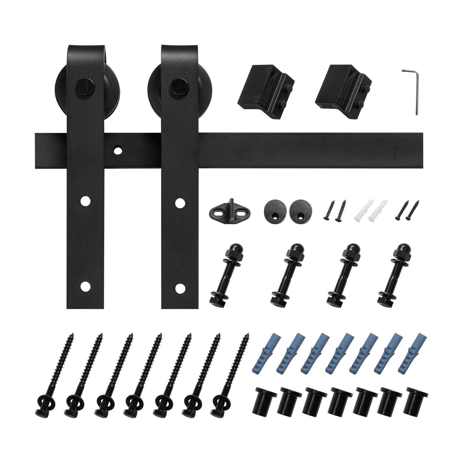 Alt View 5. VEVOR - 10FT Sliding Barn Door Hardware Kit, 330 LBS Weight Capacity,Compatible with 60 Inches Max Width & 1-3/8 to 1-3/4 Inches - Black.