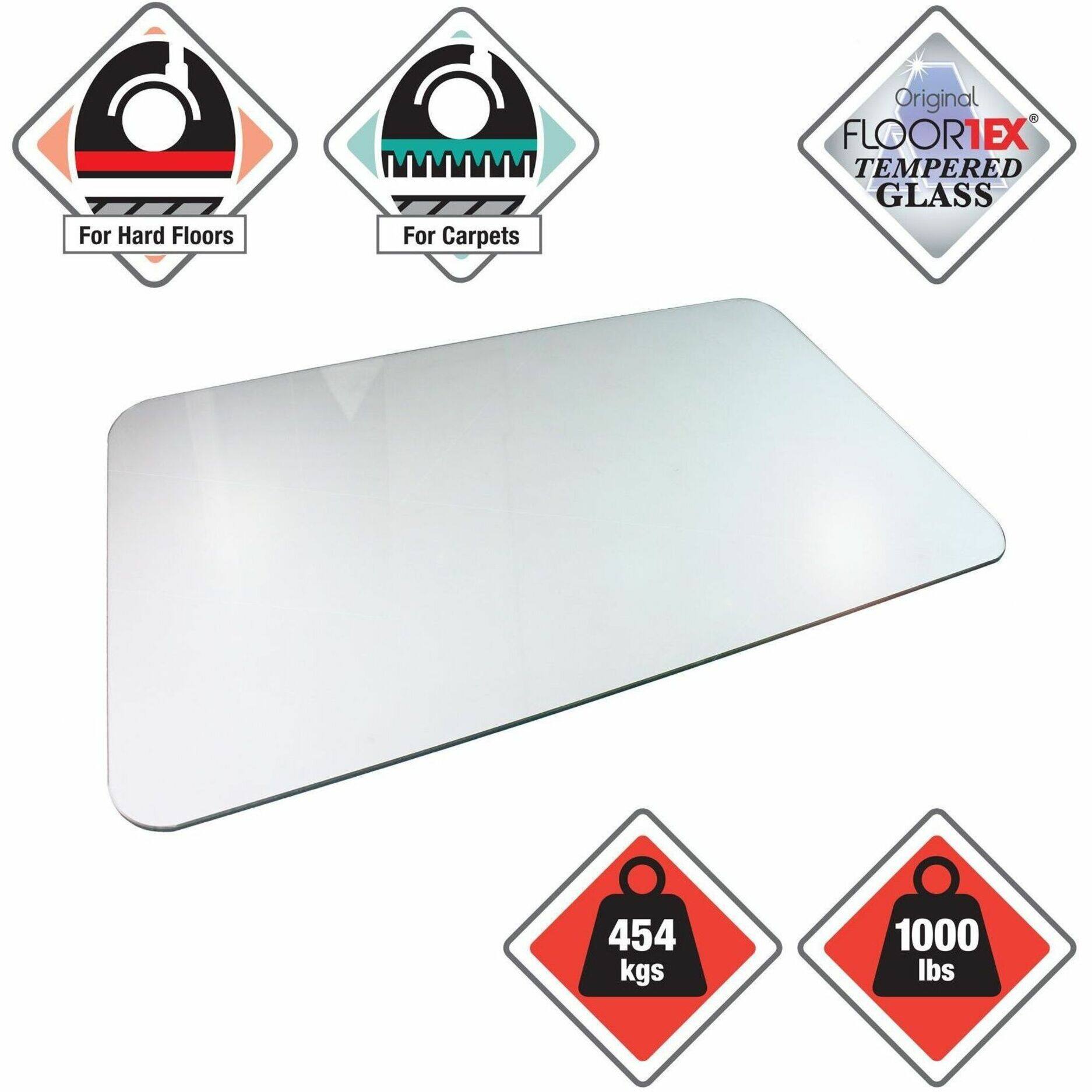 Alt View 17. Floortex - Glaciermat Heavy Duty Glass Chair Mat for Hard Floors &amp; Carpets - 36'' x 40'' - Crystal Clear.