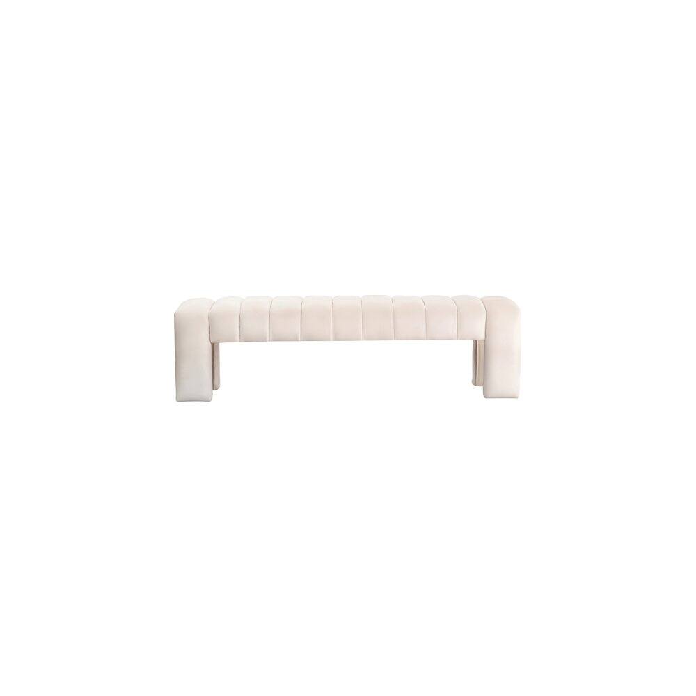 Alt View 1. Meridian Furniture - Andaz Cream Bench - Beige.
