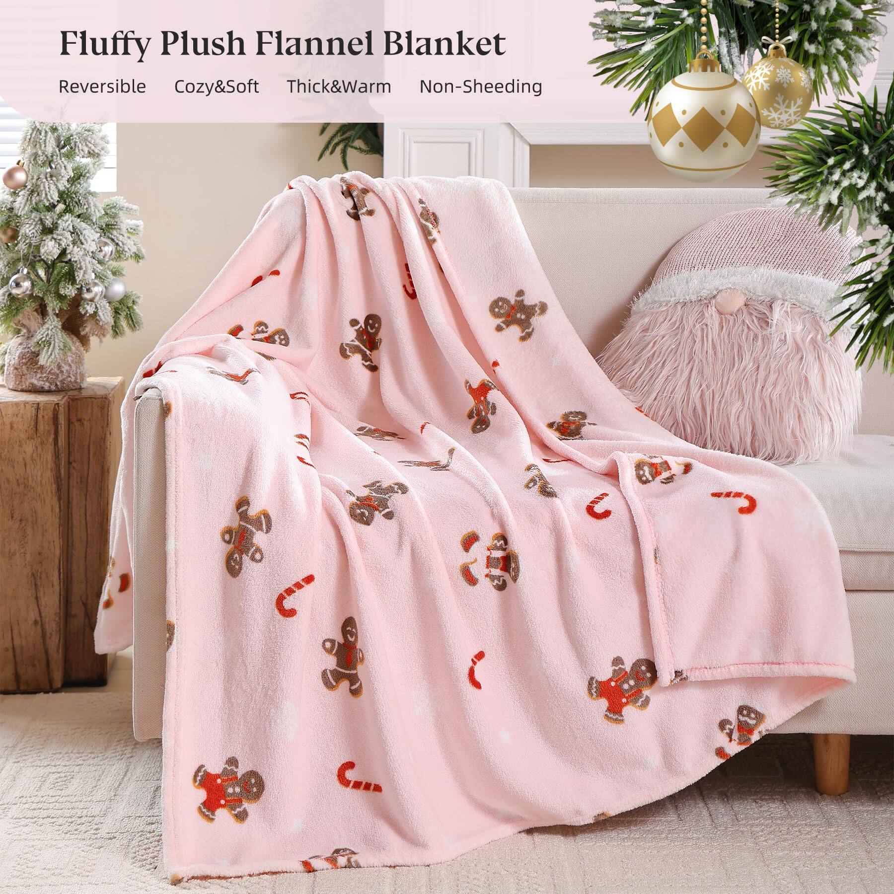 Fluffy Plush Flannel Blanket  
Reversible  
Cozy & Soft  
Thick & Warm  
Non-Sheeding