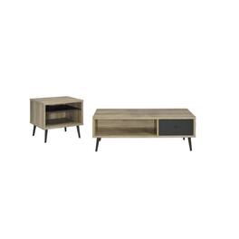 Coaster Co. of America - Welsh 2-piece Coffee and End Table Set Distressed Pine - Brown