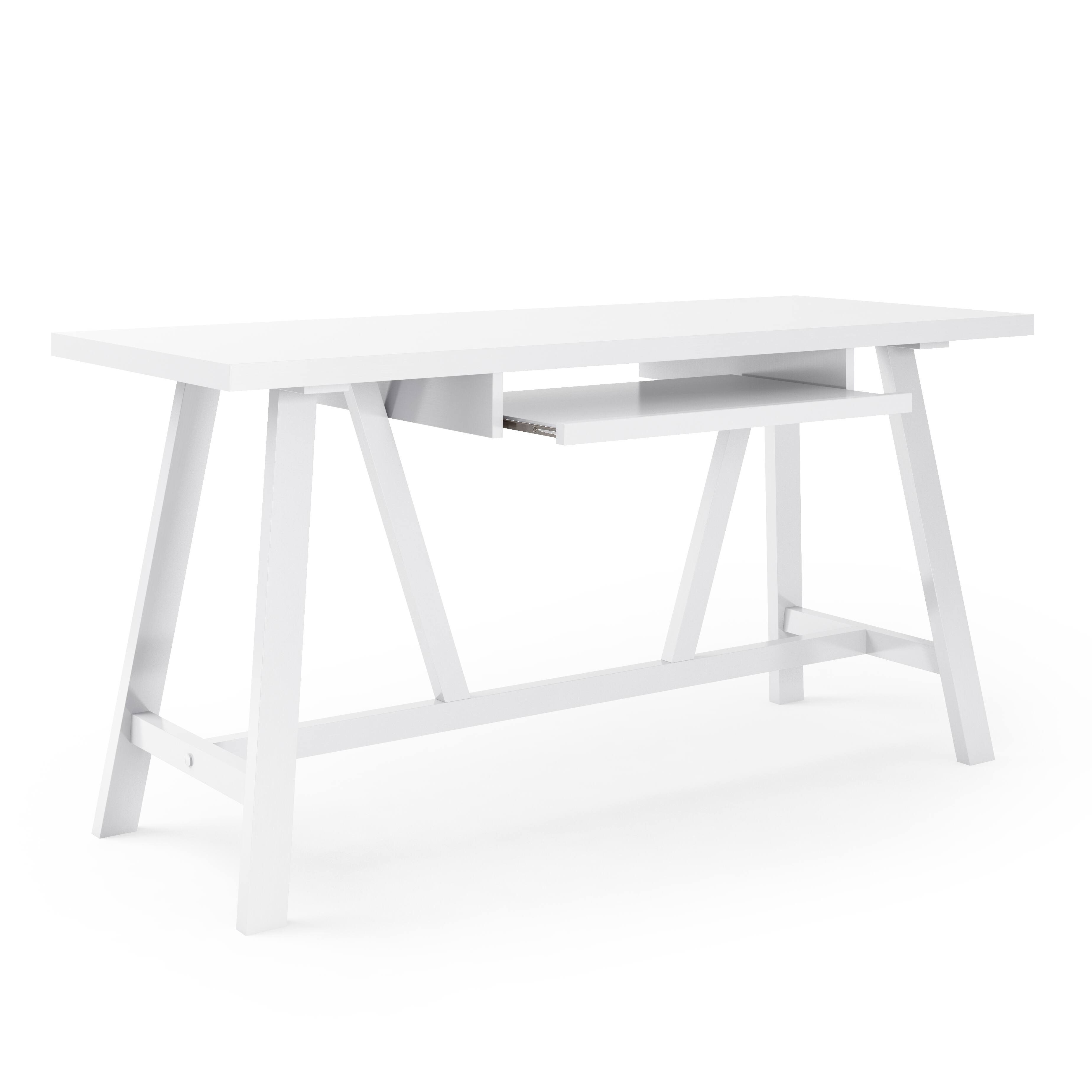 Alt View 12. Simpli Home - Dylan solid wood Industrial 60 inch Wide Writing Office Desk - White.