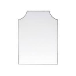 Elegant Kitchen and Bath - Notched Metal Mirror 27x36 inch - Silver