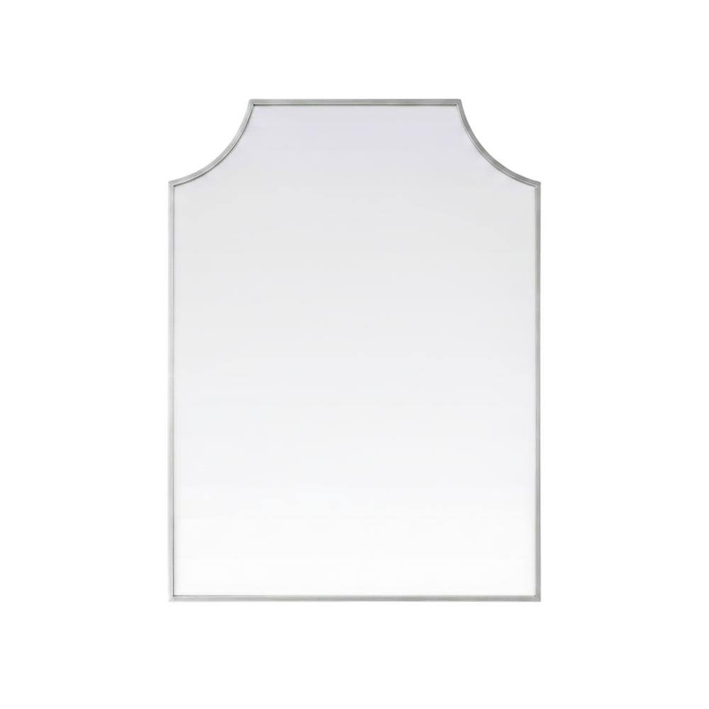 Elegant Kitchen and Bath - Notched Metal Mirror 27x36 inch - Silver