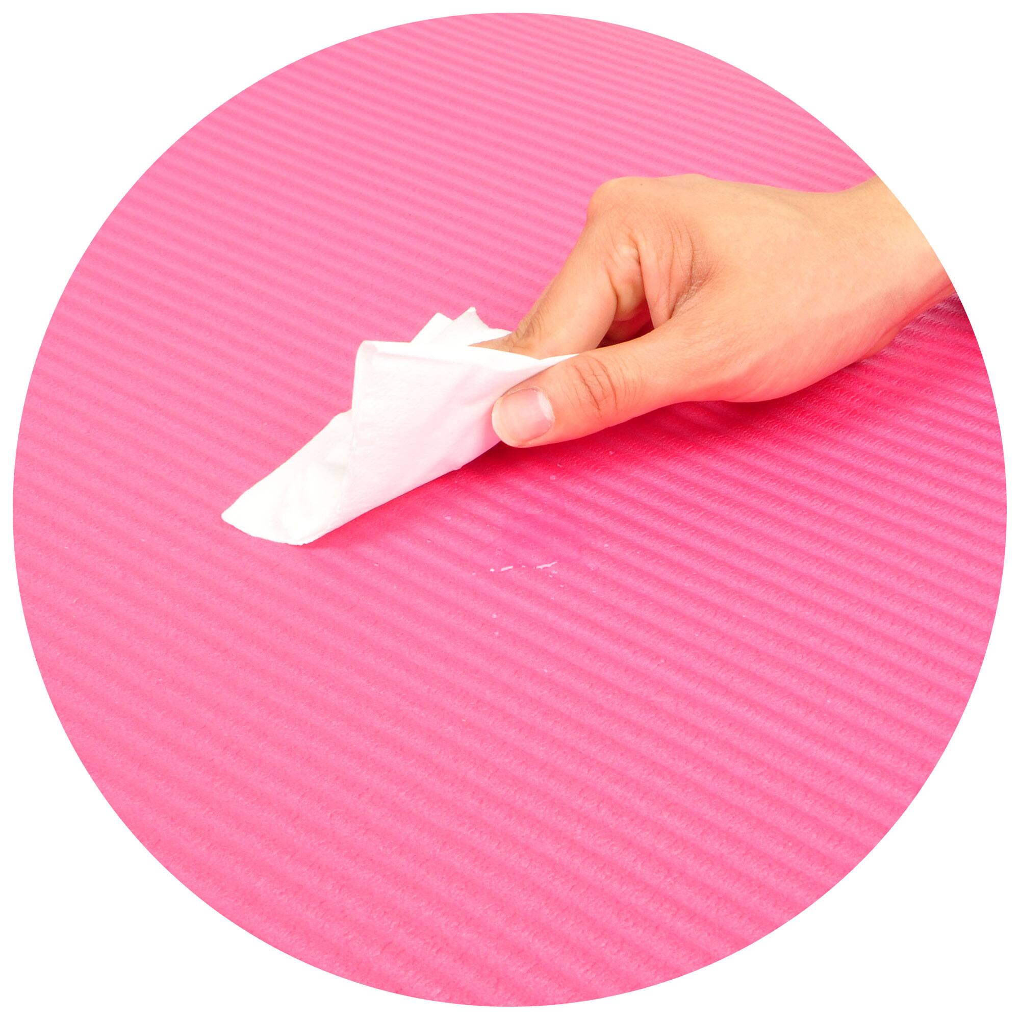 Alt View 3. Signature Fitness - Signature Fitness 1" Extra Thick Exercise Fitness Yoga Mat w/ Carry Strap, Pink - Pink.