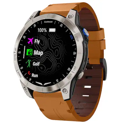 GARMIN 22 02 LIGHT 100% 20 Fly UP 16 A Map 1 MENU Golf 16 - DOWN Run 14 10 START STOP - 90 - - 08 LAP BACK