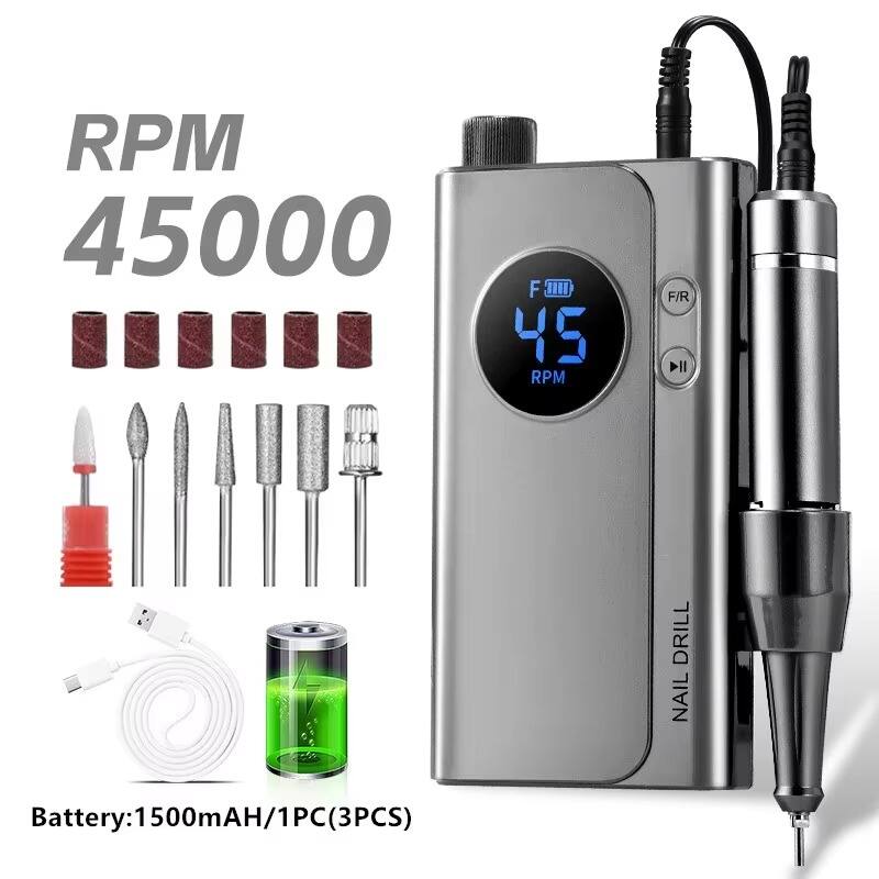 RPM 45000  
F IIII  
F/R  
RPM  
DII  
DRILL NAIL  
Battery: 1500mAH/1PC (3PCS)