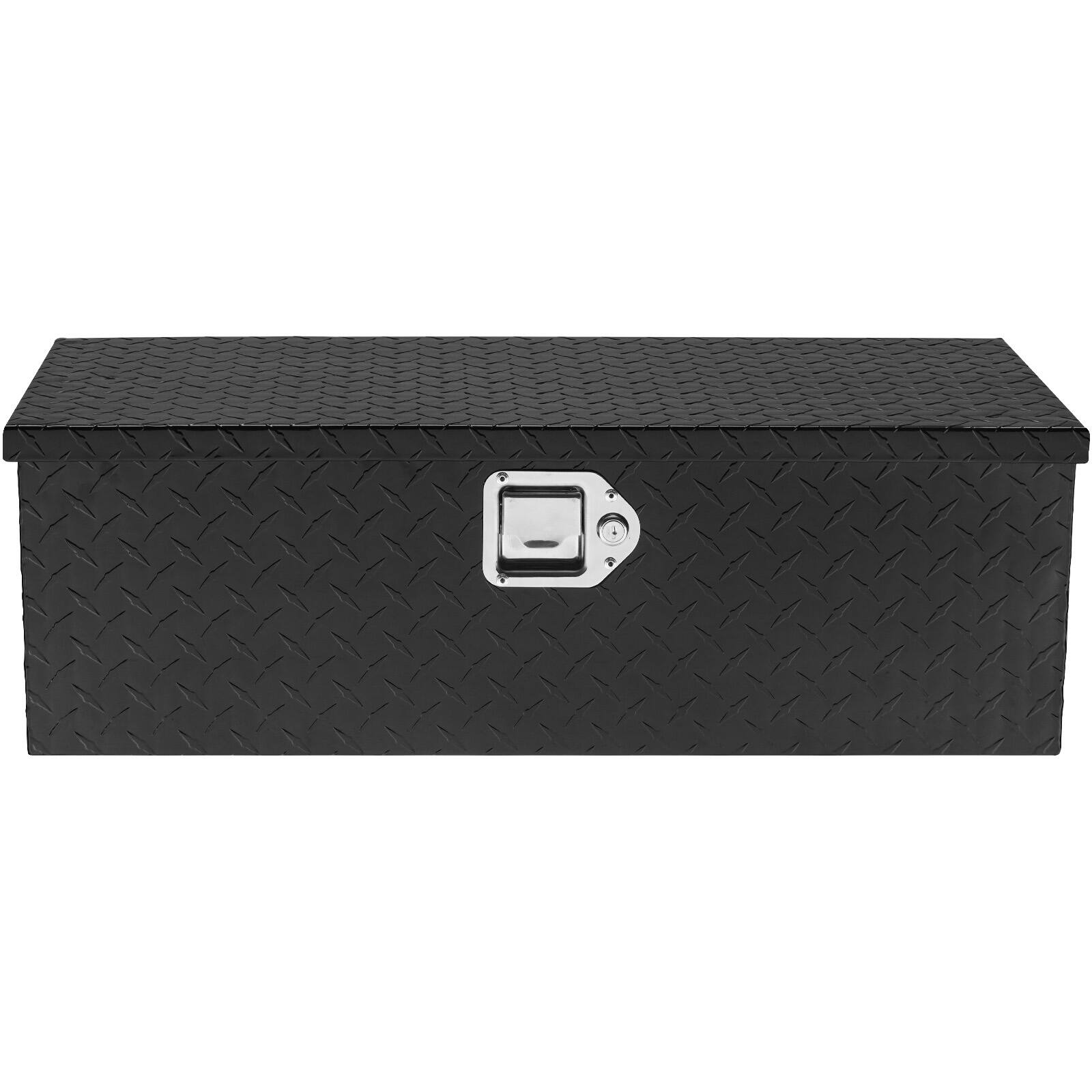 Alt View 5. VEVOR - Heavy Duty Aluminum Truck Bed Tool Box, Diamond Plate Tool Box with Side Handle and Lock Keys - Black.