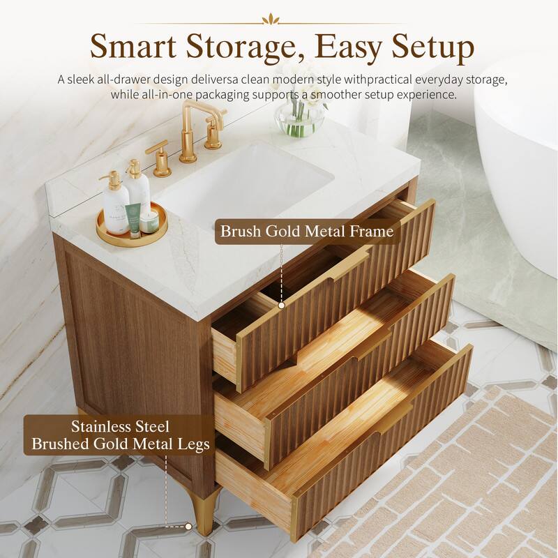 Smart Storage, Easy Setup

A sleek all-drawer design delivers a clean modern style with practical everyday storage, while all-in-one packaging supports a smoother setup experience.

Brush Gold Metal Frame

Stainless Steel Brushed Gold Metal Legs