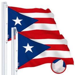 G128 - 2-Pack Puerto Rico Flag, 5x8 ft Embroidered 220GSM Spun Polyester - Assorted Colors