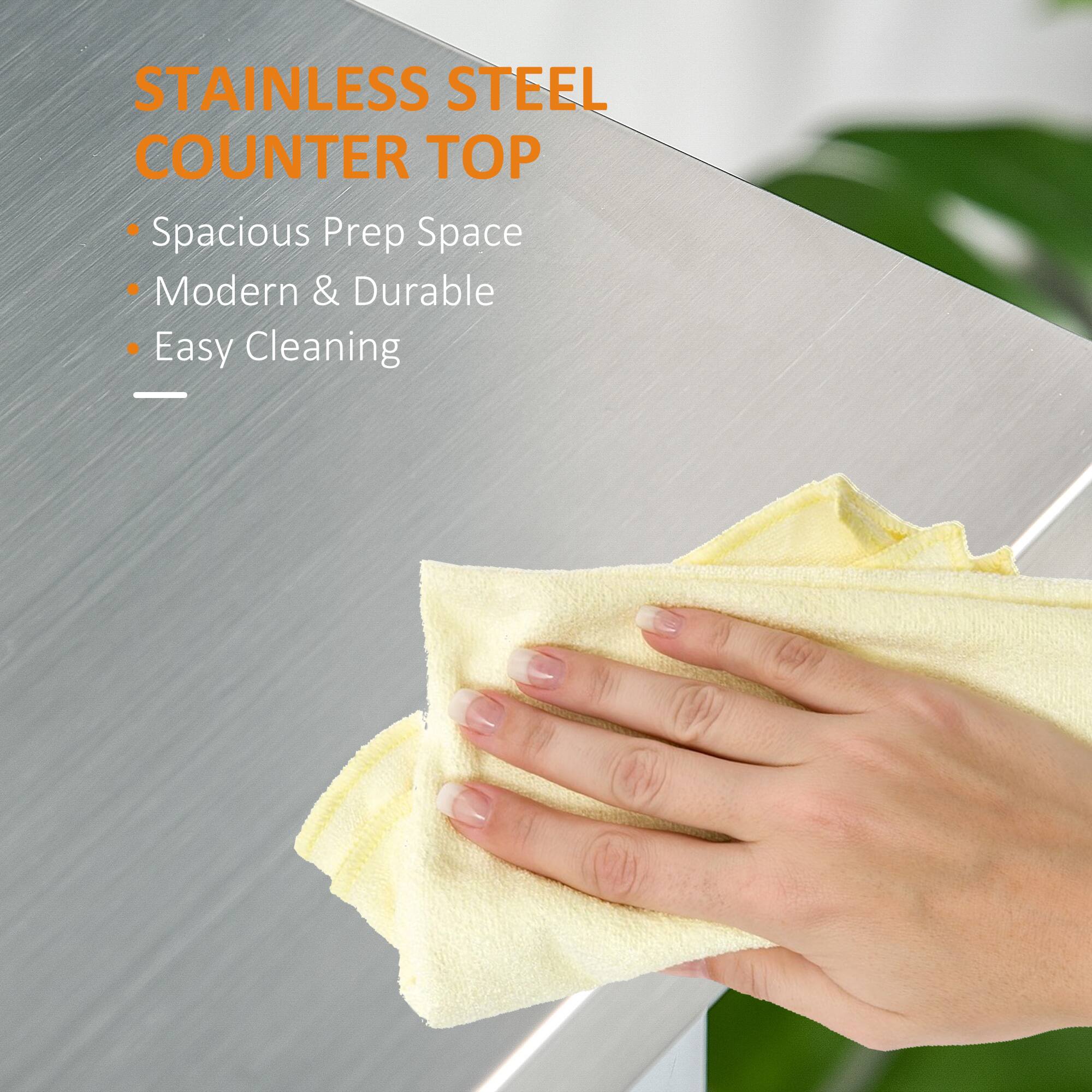 STAINLESS STEEL COUNTER TOP
Spacious Prep Space
Modern & Durable
Easy Cleaning